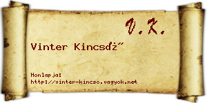 Vinter Kincső névjegykártya